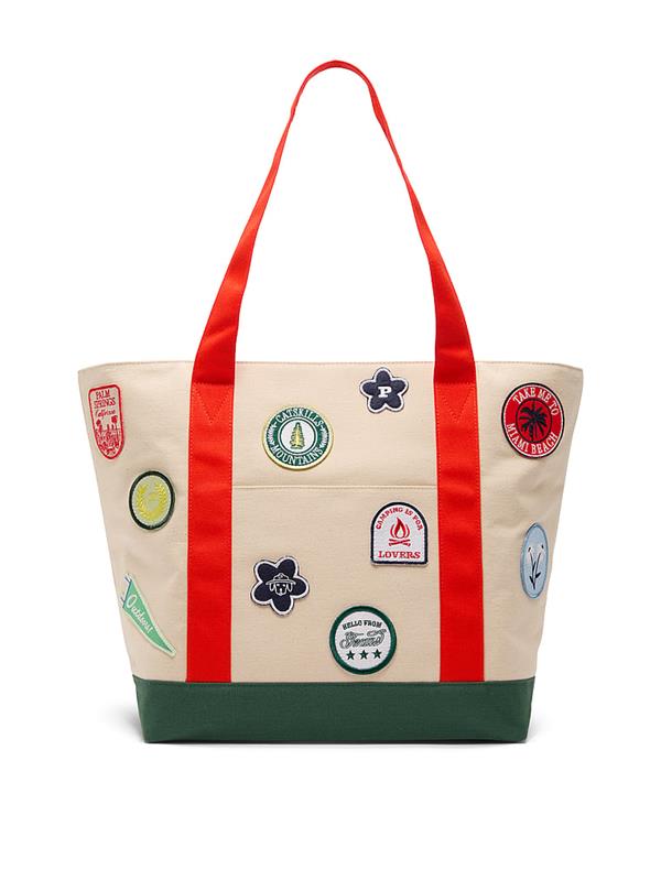 Pink Pink Kamp Patch Tote Çanta
