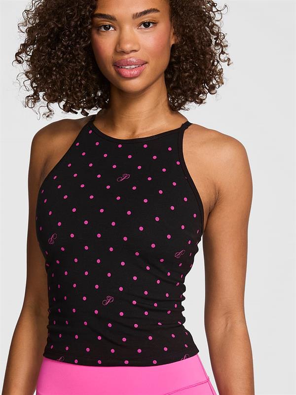 Pink All Day Pamuklu Halter Yaka Ust ön görünüm