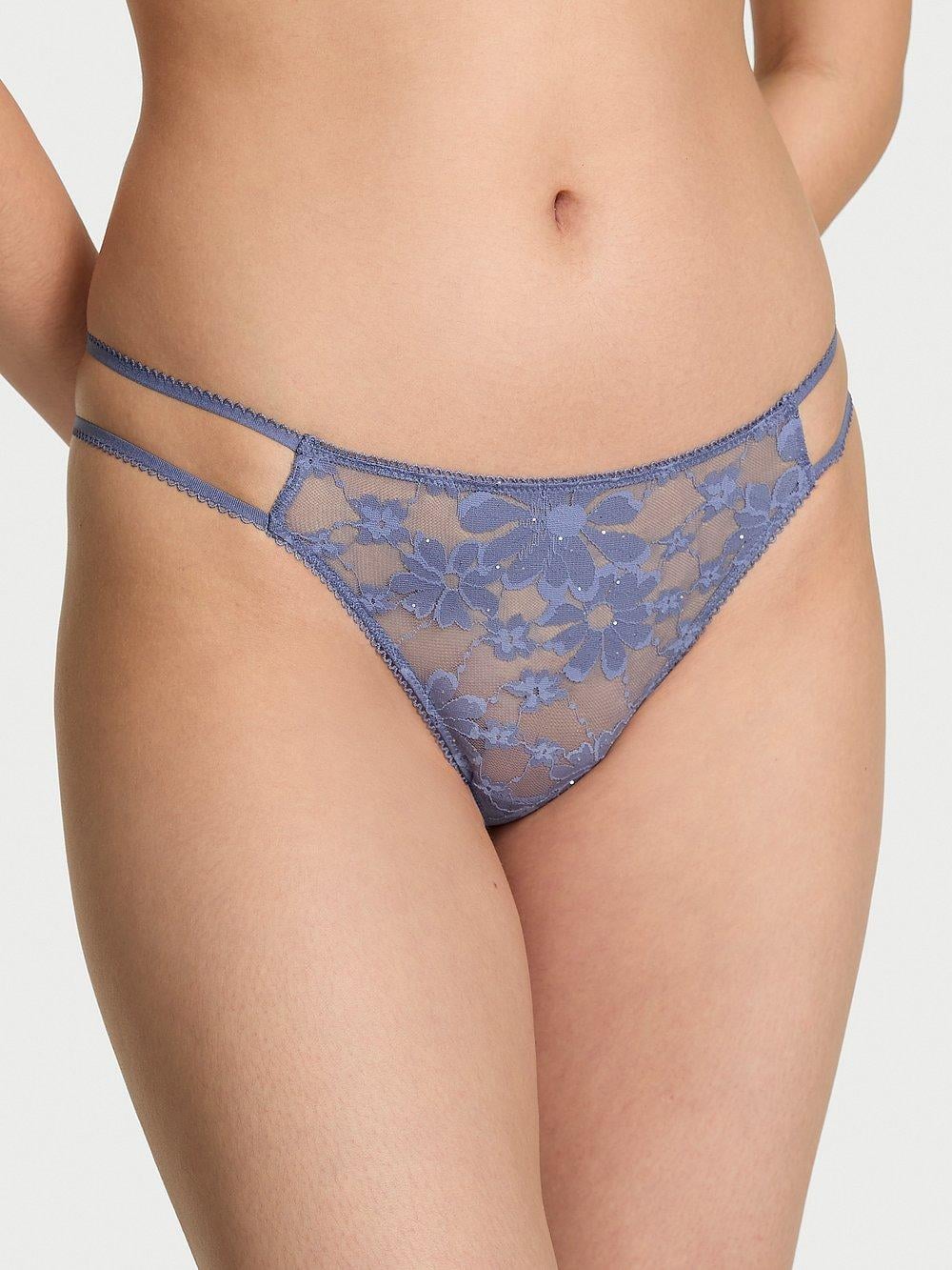 Pink Wink Işıltılı Dantelli Askili Tanga arka görünüm