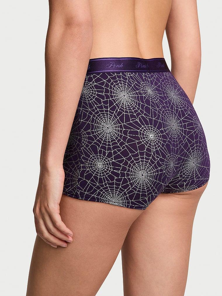 Pink Logolu Pamuklu Yüksek Bel Boyshort Kulot arka görünümü
