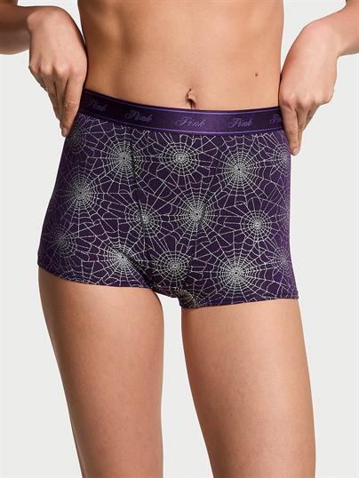 Pink Logolu Pamuklu Yüksek Bel Boyshort Kulot