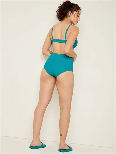 Pink Krinkle Yüksek Bel Shortie Bikini Alti