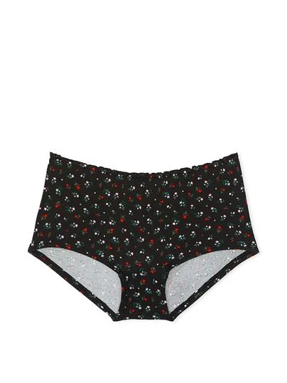 Pink Pamuklu Arkadan Baglamali Boyshort Kulot