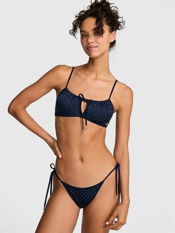 Pink Önden Baglamali Dekolteli Bikini Ustu ön görünüm