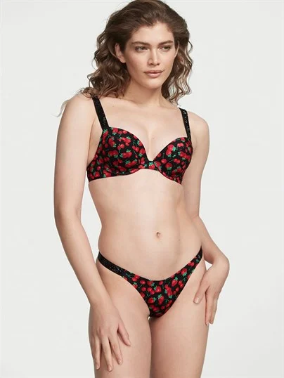 Işıltılı Askili Sexy Tee Push Up Bikini Ustu