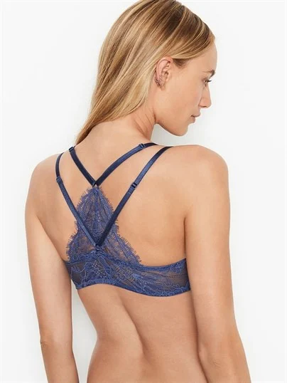 Lace Back Front Close Push Up Bra ön görünüm