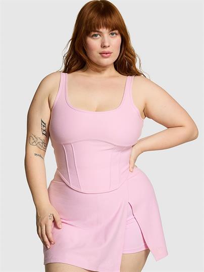 Pink The Cinched Piqu%C3%A9 Bustiyer