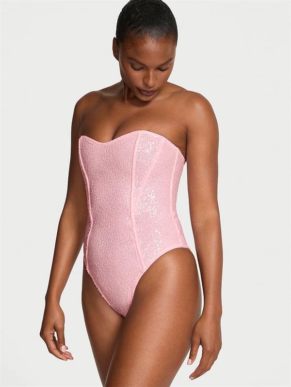 Işıltılı Straplez Body