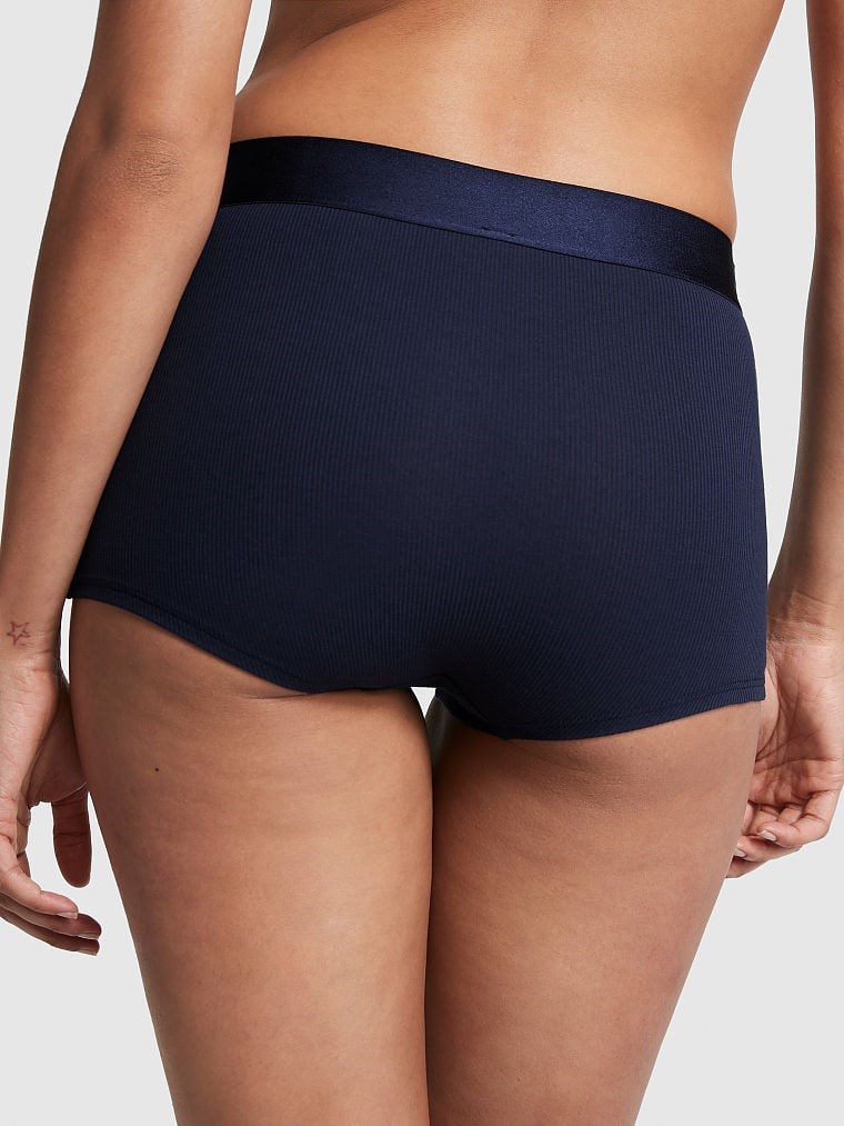 Pink Yüksek Bel Boyshort Kulot arka görünümü