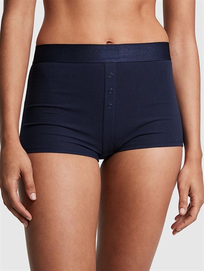 Pink Yüksek Bel Boyshort Kulot