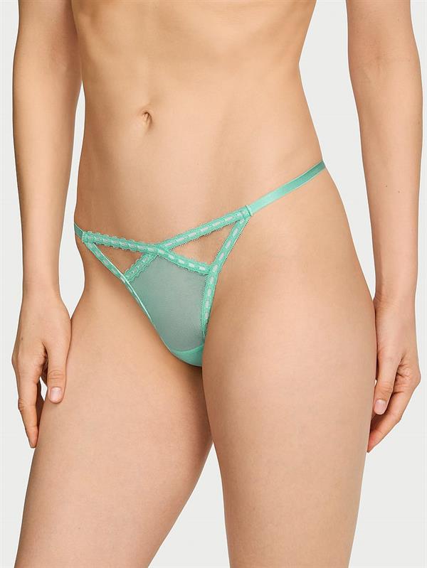 Kurdele Detayli Tul V String Kulot