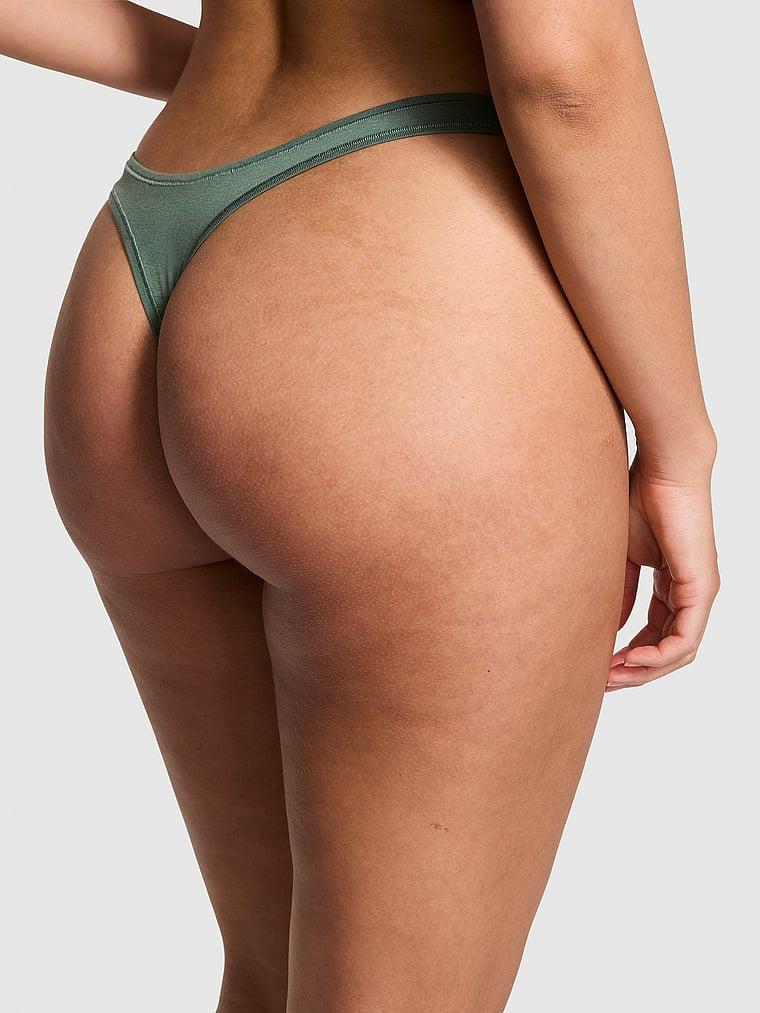 Pink Pamuklu Derin Bacak Kesim Tanga arka görünüm