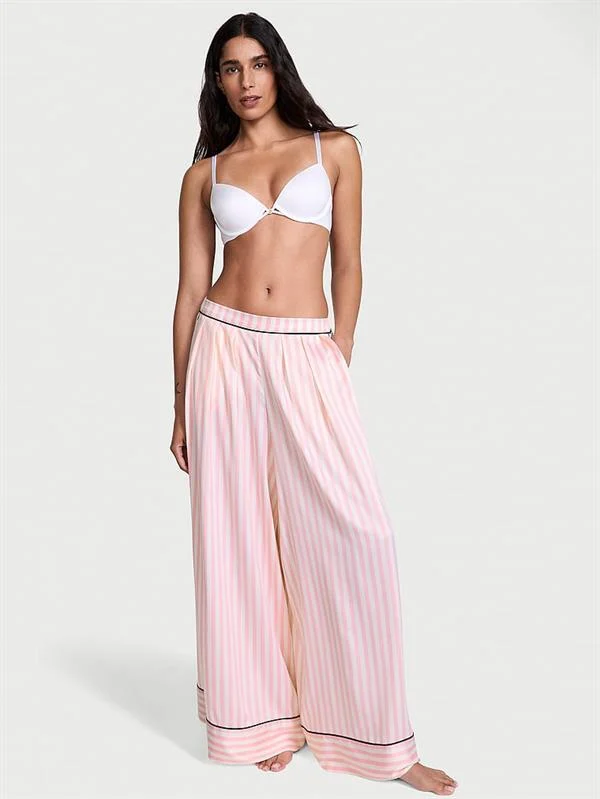Glazed Saten Ultra Genis Pacali Pijama Alti