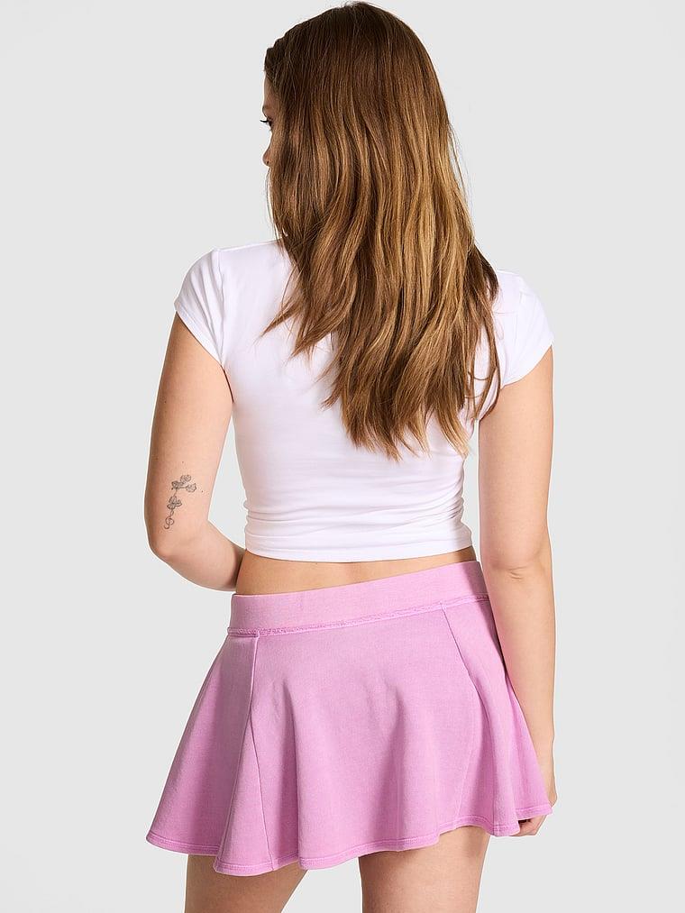 Pink Kampus Terry Pileli Etek arka görünümü