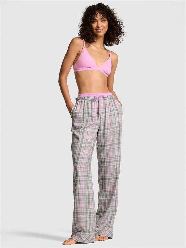 Pink Boyfriend Flanel Pijama Alti ön görünüm