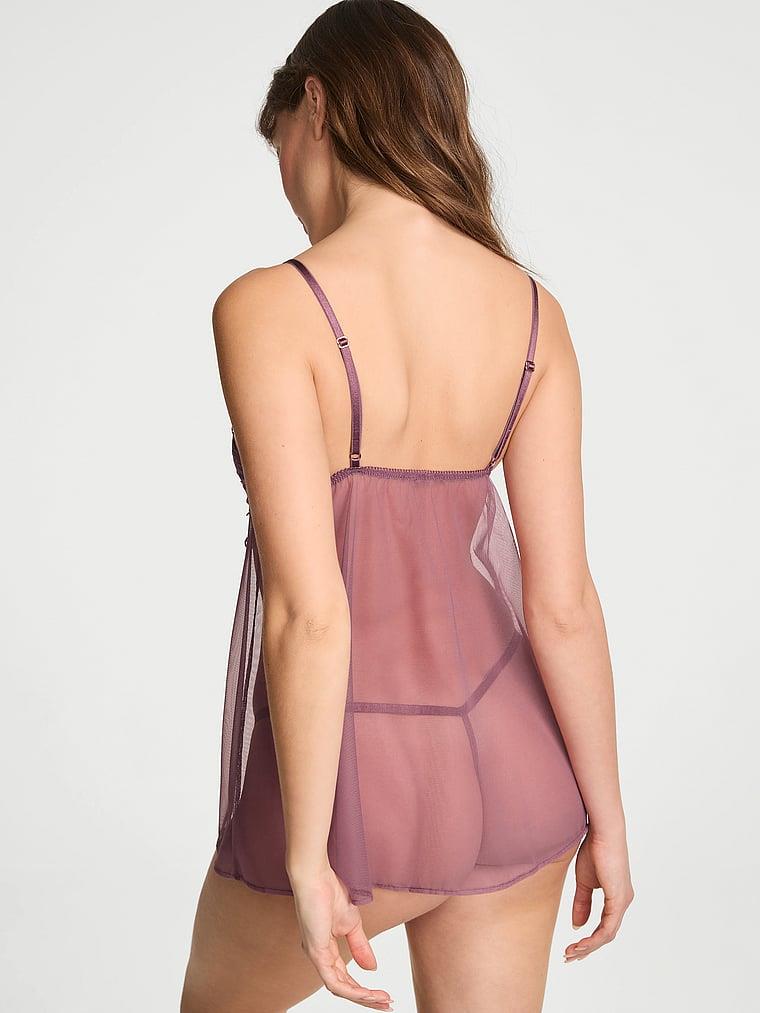 Dantelli Ucgen Babydoll Takimi arka görünümü