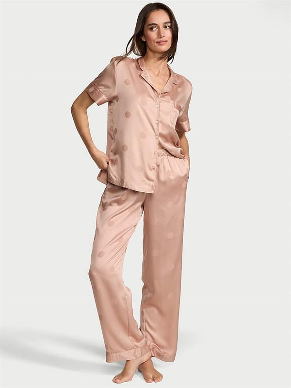 Saten Kısa Kollu Pijama Takimi