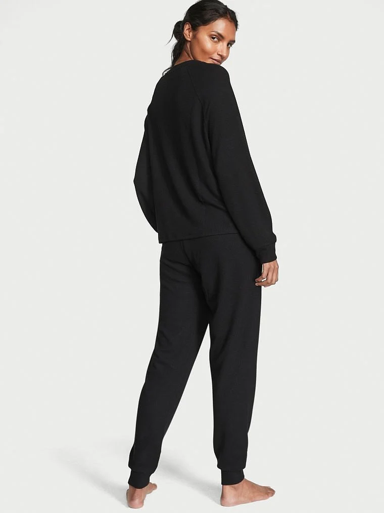 Glow Waffle Henley Jogger Takimi arka görünüm