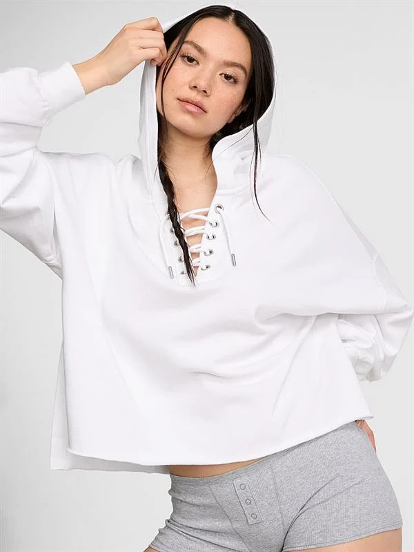 Pink Bagcik Detayli Kapusonlu Sweatshirt ön görünüm
