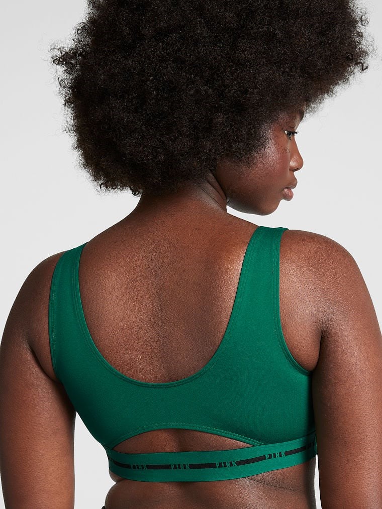 Victorias S Secret Pink Soft Ultimate Hafif Astarli Kare Yaka Sporcu Sütyeni arka görünümü