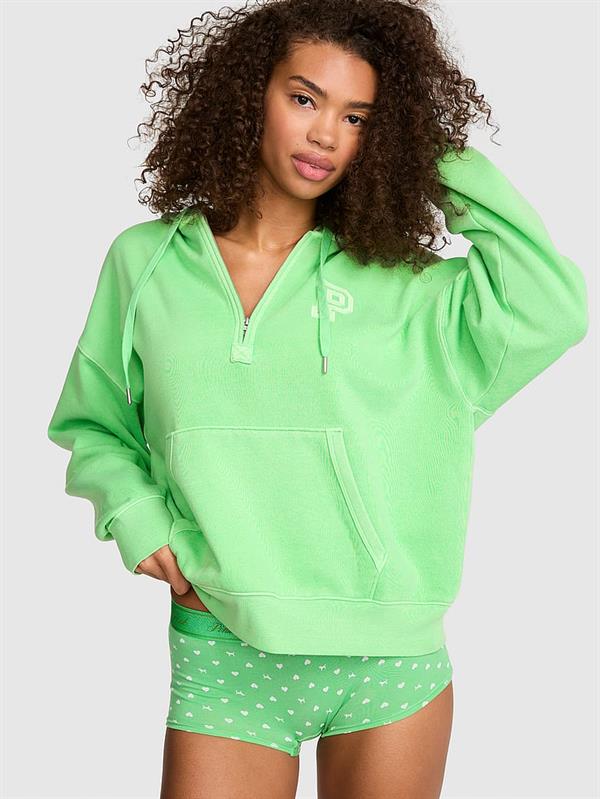 Pink Ivy Yarim Fermuarli Kapusonlu Sweatshirt