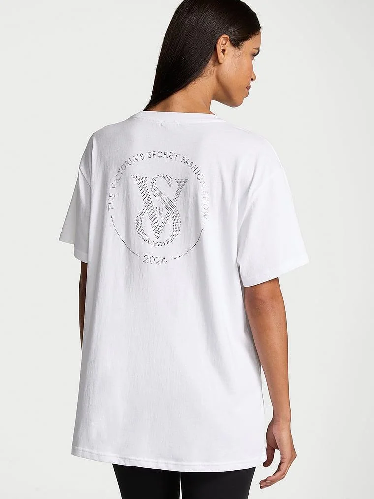 Victorias Secret Fashion Show 24 Oversize Pamuklu Tisort arka görünüm