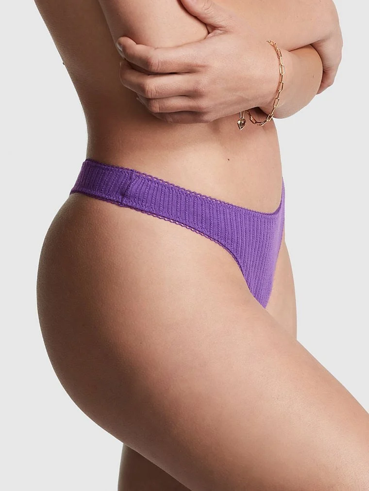Pink Cotton Thong Panty arka görünüm
