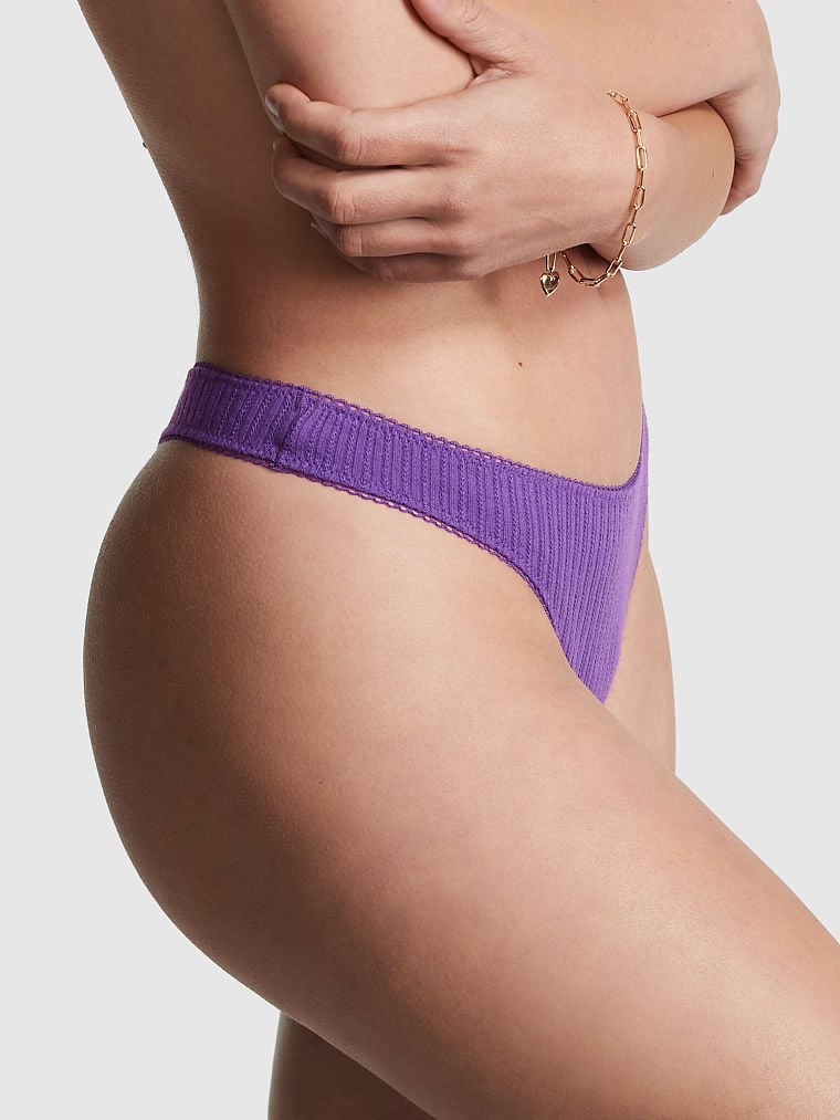 Pink Cotton Thong Panty arka görünümü