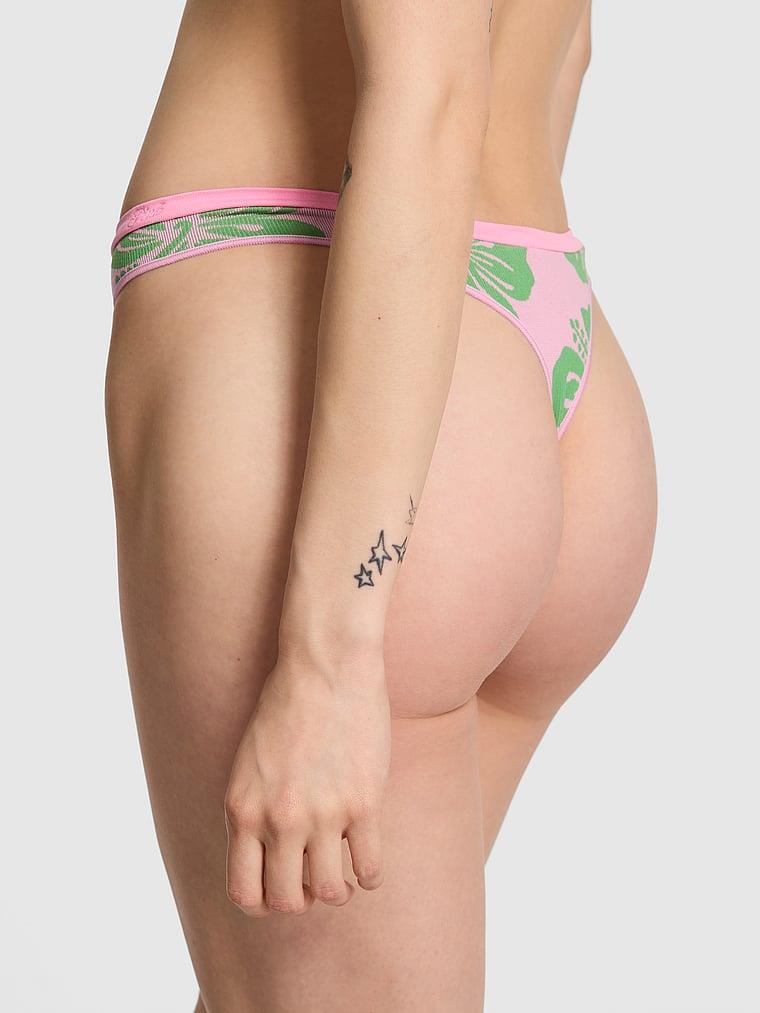 Pink Seamless Derin Bacak Kesim Tanga arka görünümü