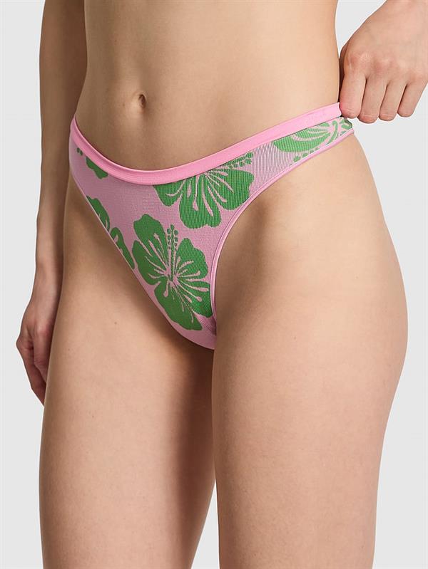 Pink Seamless Derin Bacak Kesim Tanga ön görünüm