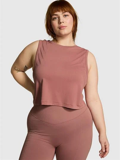 Pink Seamless Dokumlu Atlet ön görünüm