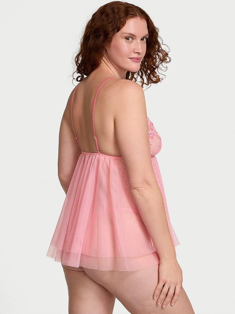 Çiçekli Flyaway Babydoll Takimi arka görünümü