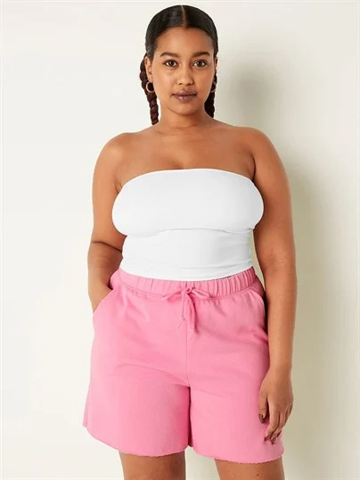 Pink Pamuklu Straplez Ust ön görünüm
