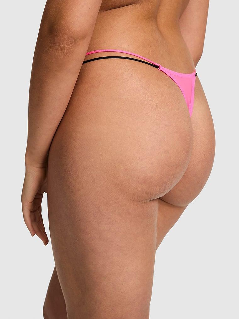 Pink Askili Tul Mikro Tanga arka görünümü