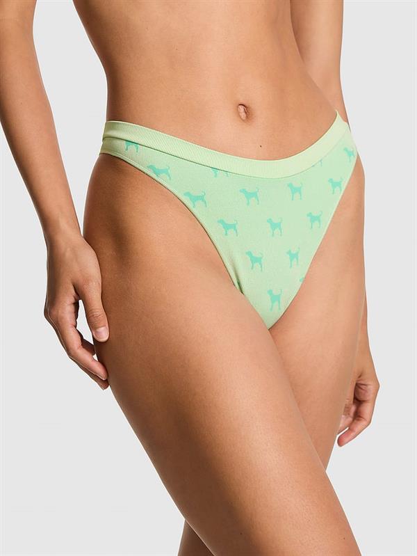 Pink Seamless Derin Bacak Kesim Tanga