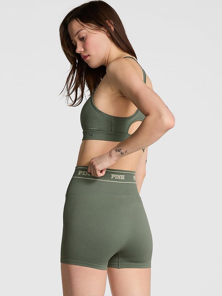 Pink Seamless Logolu Biker Tayt arka görünümü