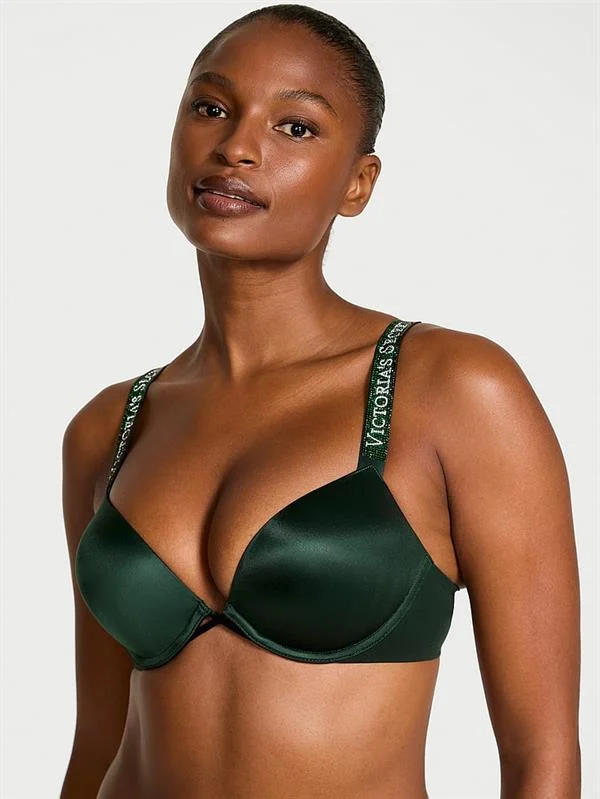 Bombshell Işıltılı Askili 2 Beden Buyuk Gosteren Push Up Sütyen ön görünüm