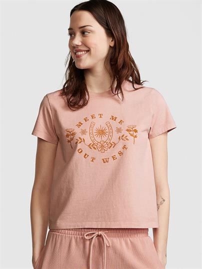 Pink Pamuklu Kısa Kollu Tisort ön görünüm