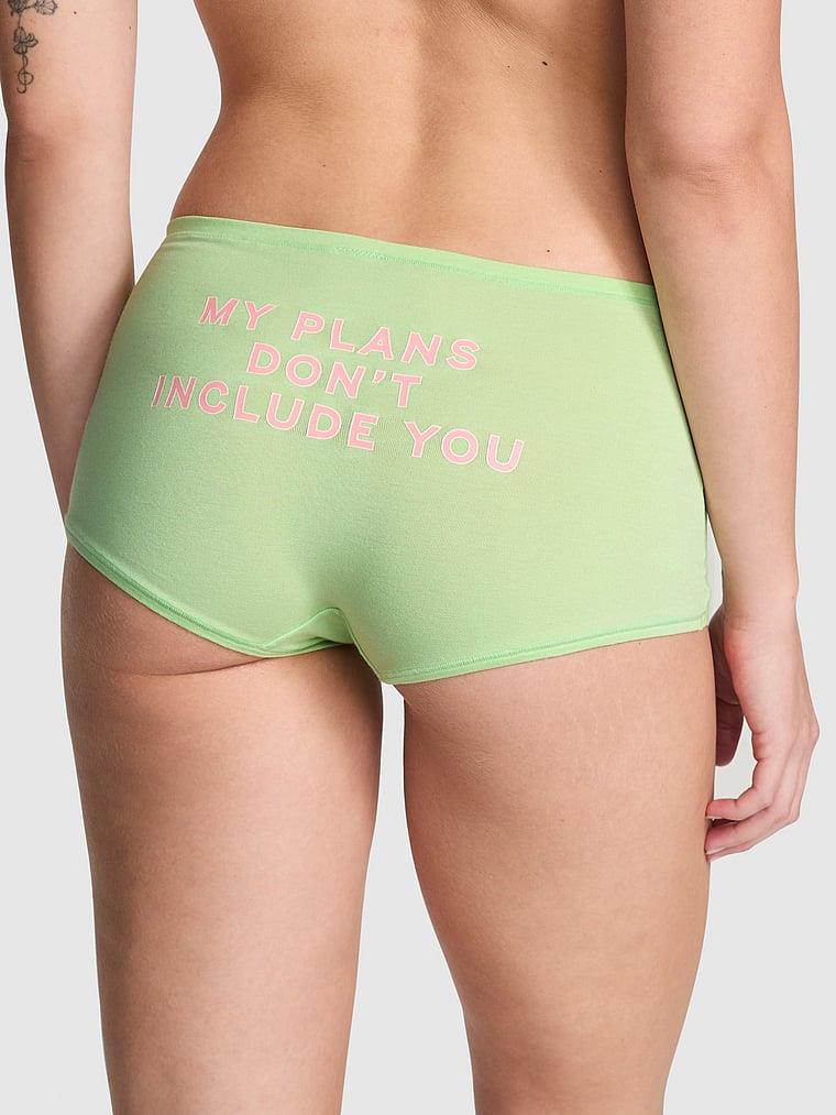 Pink Logolu Pamuklu Boyshort Kulot arka görünüm