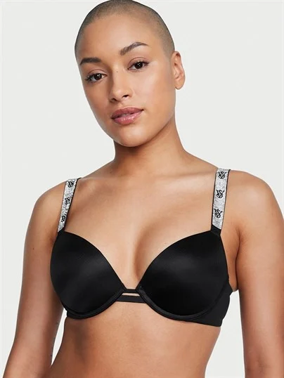 Işıltılı Askili Push Up Sütyen ön görünüm