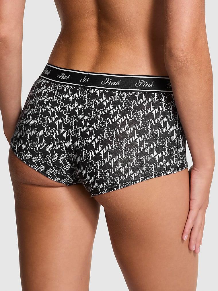 Pink Logolu Pamuklu Boyshort Kulot arka görünüm