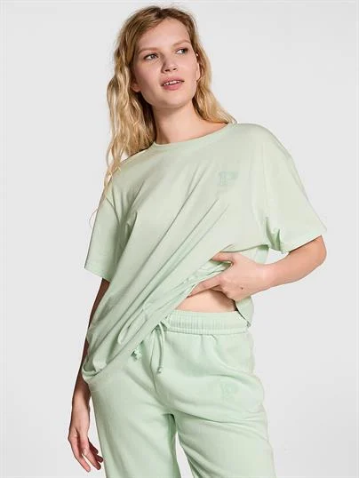 Pink Oversize Kısa Kollu Tisort ön görünüm
