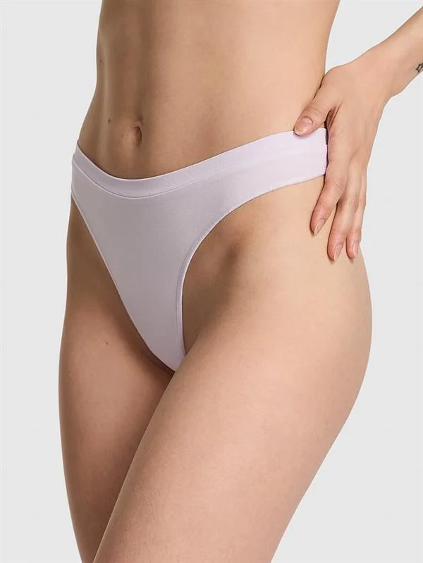 Pink Seamless Derin Bacak Kesim Tanga