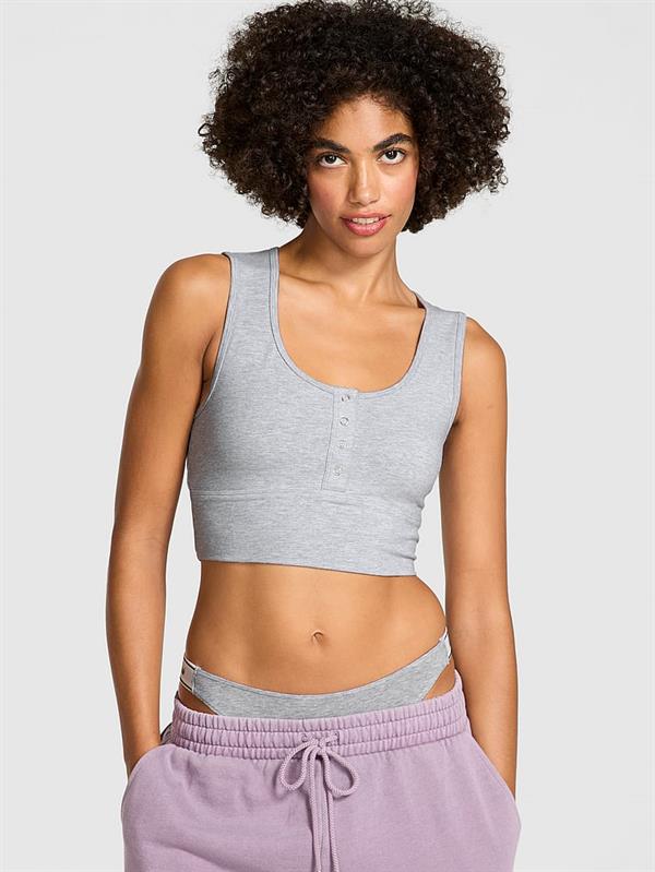 Pink All Day Pamuklu Henley Sporcu Sütyeni