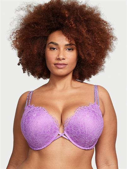 Bombshell 2 Beden Buyuk Gosteren Dantelli Işıltılı Askili Push Up Sütyen