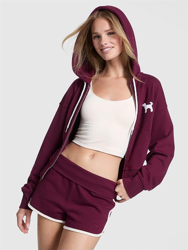Pink Ivy Terry Dar Kesim Fermuarli Sweatshirt