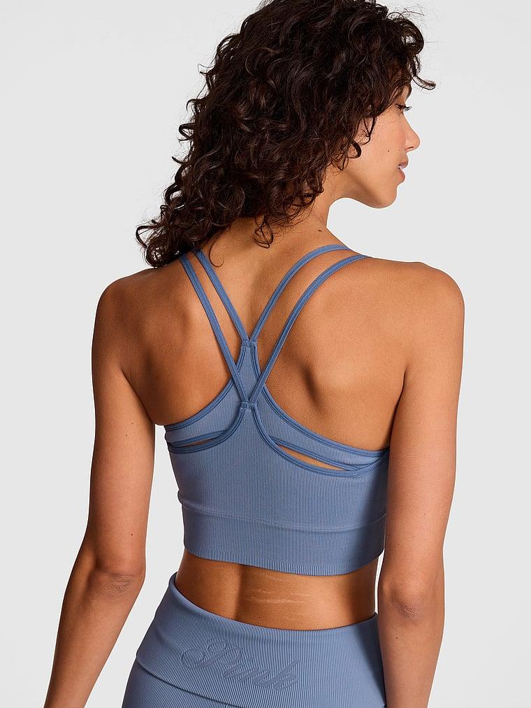 Pink Yumuşak Seamless Askili Sporcu Sütyeni arka görünümü