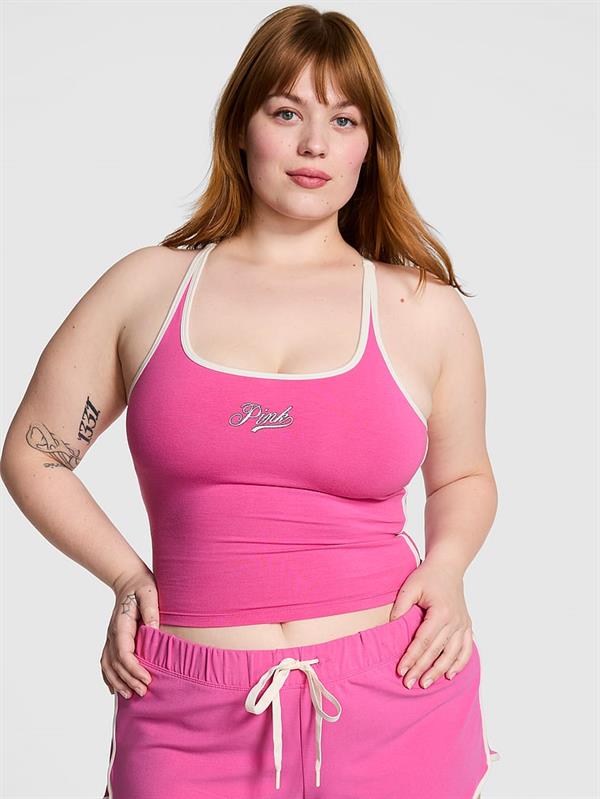 Pink All Day Pamuklu Kare Yakali Ust ön görünüm