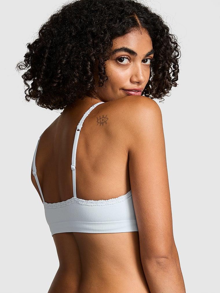 Pink Seamless Ribanali Balensiz Push Up Sütyen arka görünümü
