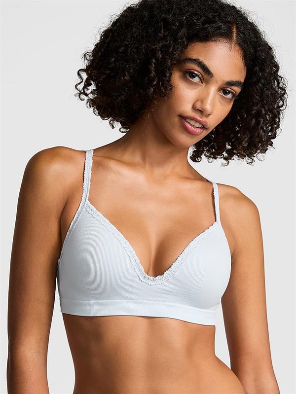Pink Seamless Ribanali Balensiz Push Up Sütyen